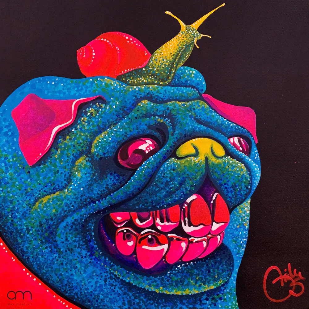 “Tooth Fairy” - 36 x 36 cm; acrylic paint on paper; ~25 hours;