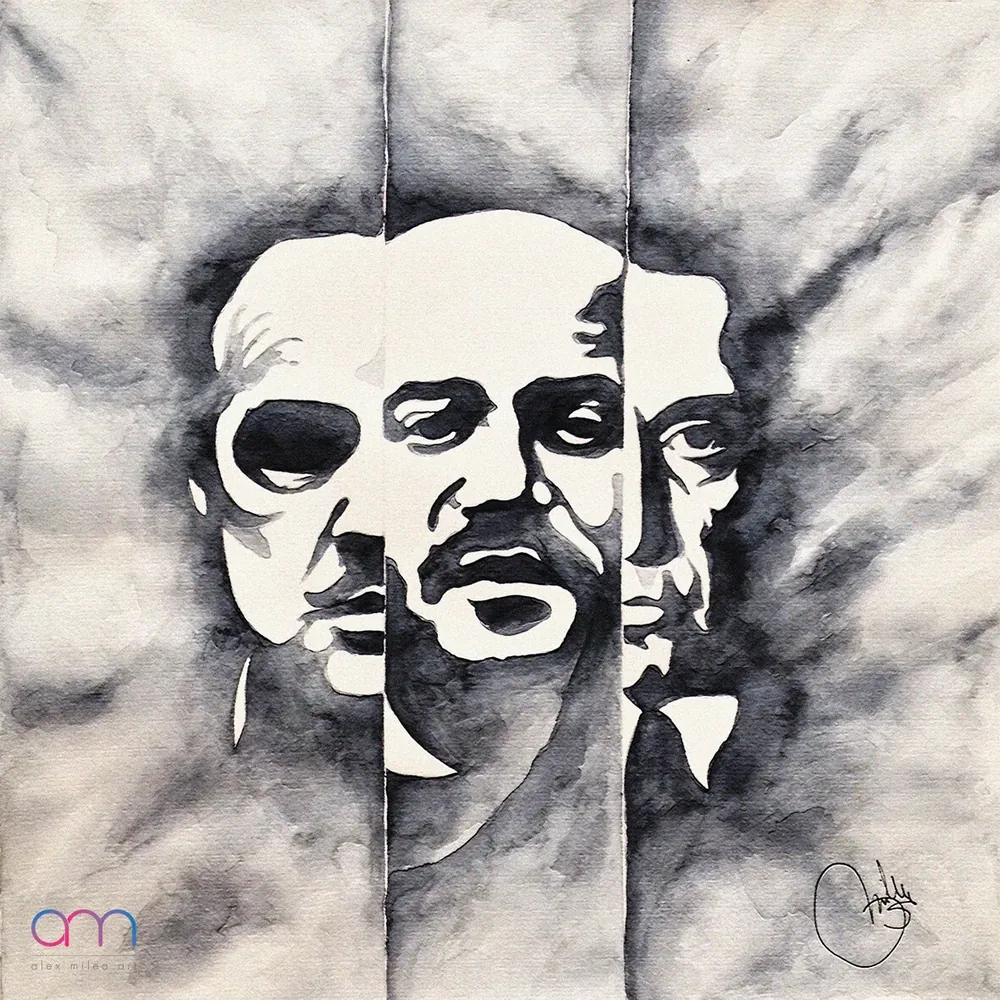 “The Godfather” - 35 x 35 cm; watercolor on paper;