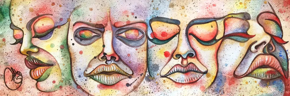 “Souls Of A Woman” - 60×20 cm; watercolors on paper;
