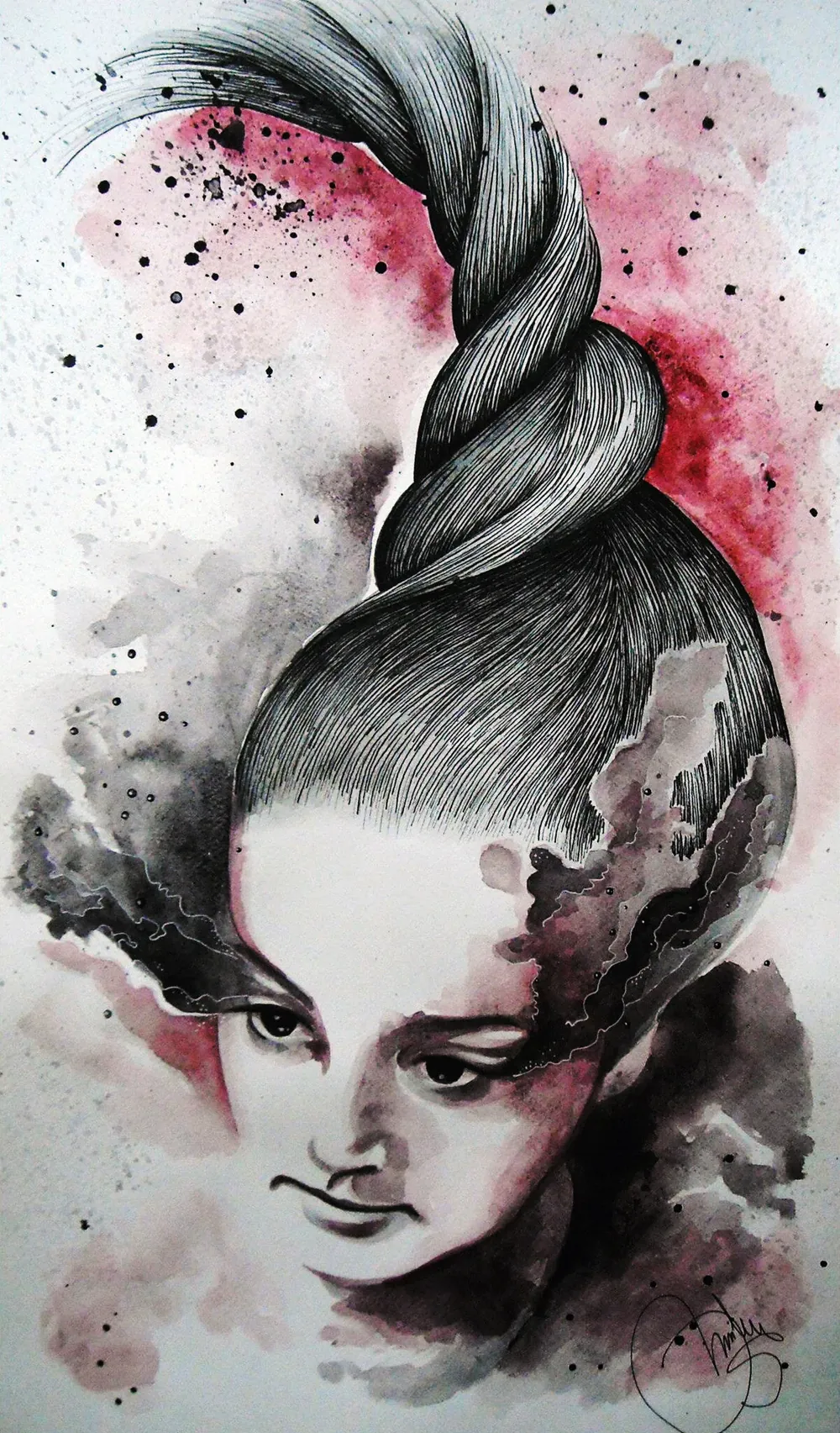 “In The Light - Maria Obretin” - 30/50 cm; watercolor + ink on paper;