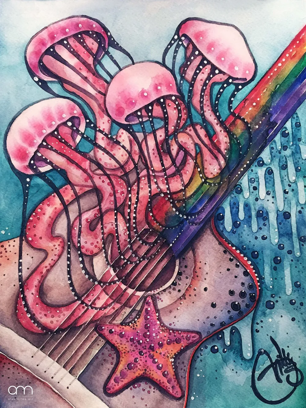 “Soft Sounds” - 24×32 cm; watercolors on paper;