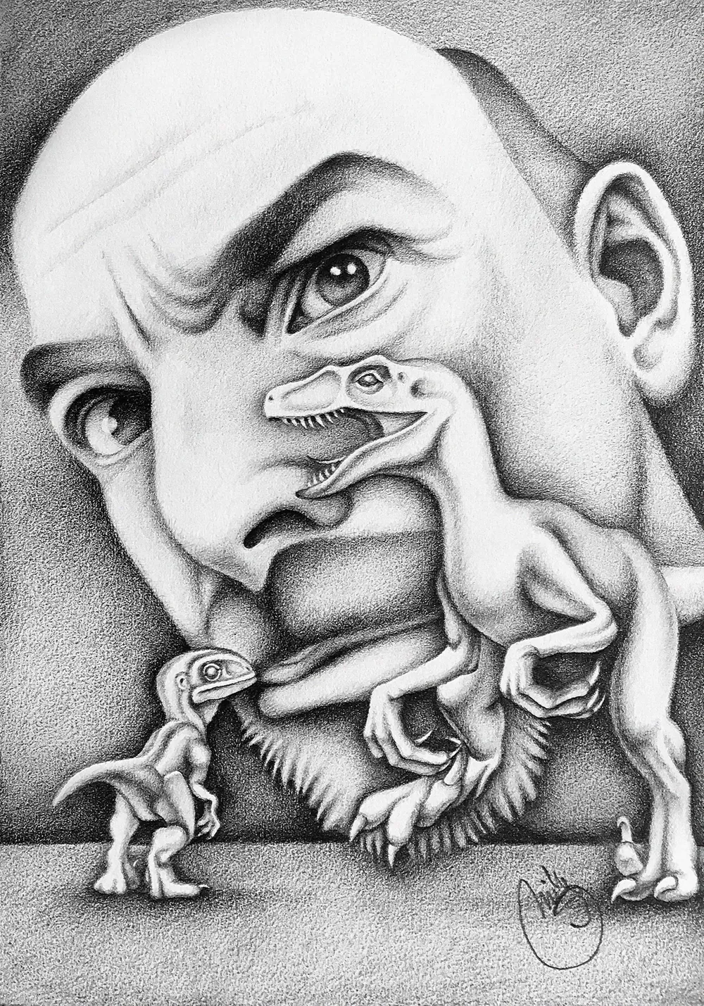 “Raptors - Bruno Cathala” - 21/30 cm; pencil;